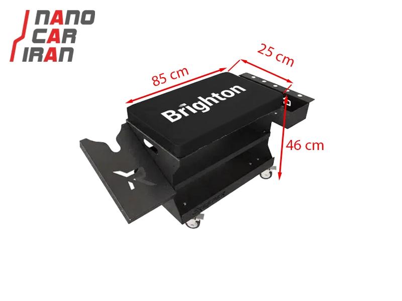 صندلی چرخدار فلزی اکونومی دیتیلینگ برایتون – رنگ مشکی با هولدر